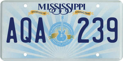 MS license plate AQA239
