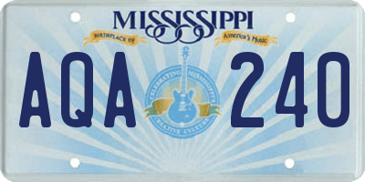 MS license plate AQA240
