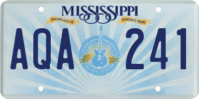 MS license plate AQA241
