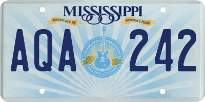 MS license plate AQA242