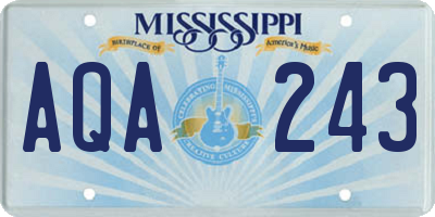 MS license plate AQA243