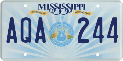 MS license plate AQA244