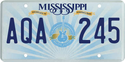 MS license plate AQA245