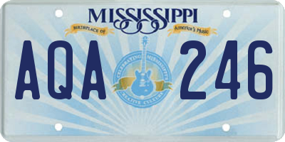 MS license plate AQA246