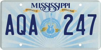 MS license plate AQA247