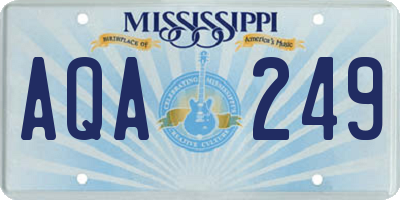 MS license plate AQA249