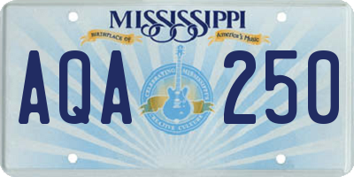 MS license plate AQA250