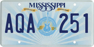 MS license plate AQA251