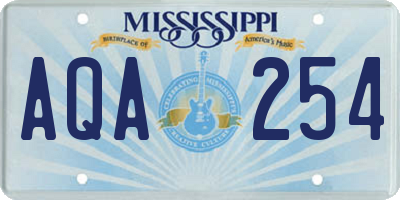 MS license plate AQA254