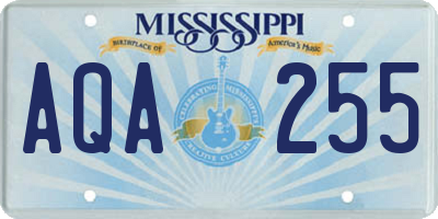 MS license plate AQA255