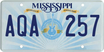 MS license plate AQA257