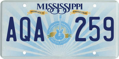 MS license plate AQA259