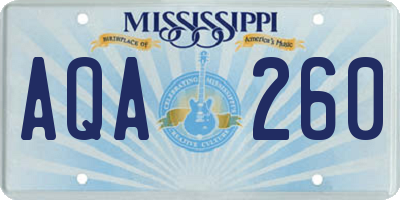 MS license plate AQA260