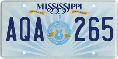 MS license plate AQA265