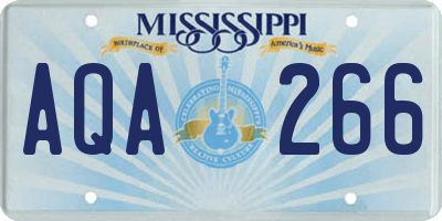 MS license plate AQA266
