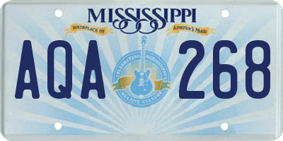 MS license plate AQA268