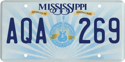 MS license plate AQA269