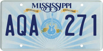 MS license plate AQA271