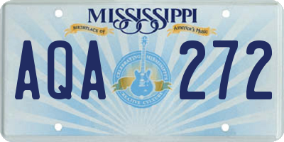 MS license plate AQA272