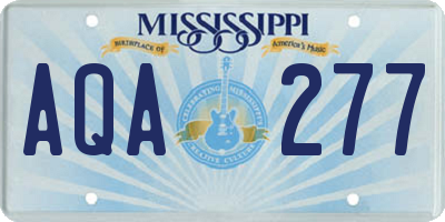 MS license plate AQA277