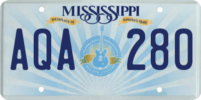 MS license plate AQA280