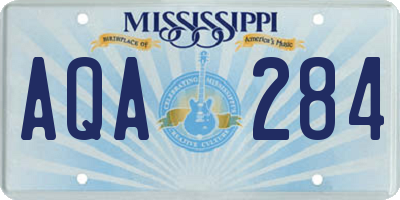 MS license plate AQA284