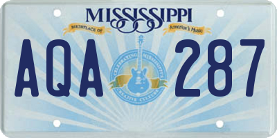 MS license plate AQA287