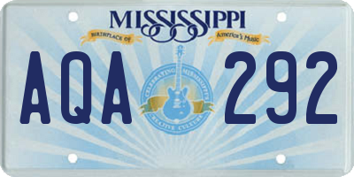 MS license plate AQA292