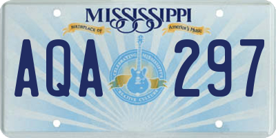 MS license plate AQA297