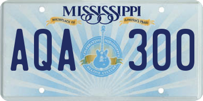 MS license plate AQA300