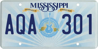 MS license plate AQA301