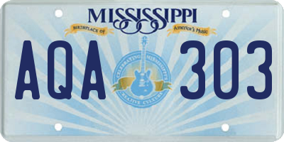 MS license plate AQA303