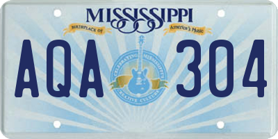 MS license plate AQA304