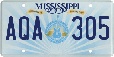 MS license plate AQA305