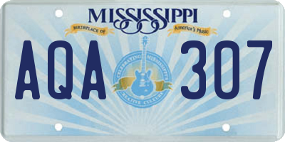MS license plate AQA307