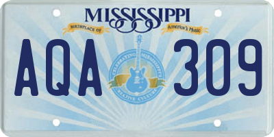 MS license plate AQA309