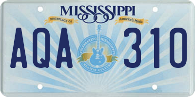 MS license plate AQA310