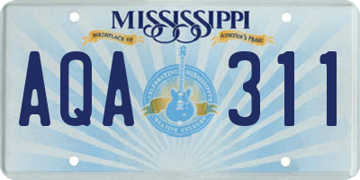 MS license plate AQA311