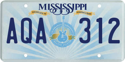 MS license plate AQA312