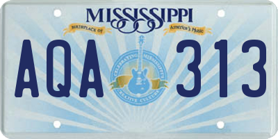 MS license plate AQA313