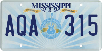 MS license plate AQA315