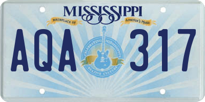 MS license plate AQA317