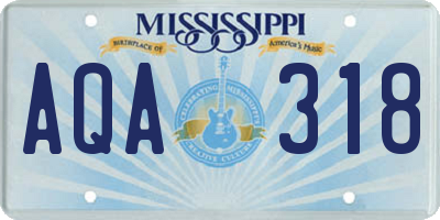 MS license plate AQA318