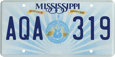 MS license plate AQA319