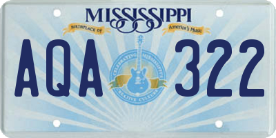 MS license plate AQA322