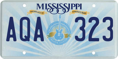 MS license plate AQA323