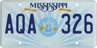 MS license plate AQA326