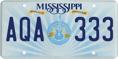 MS license plate AQA333