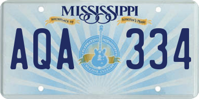MS license plate AQA334