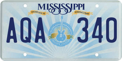 MS license plate AQA340